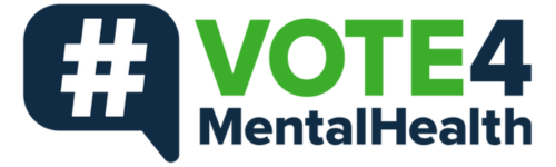 Dark green & light green logo for #Vote4MentalHealth